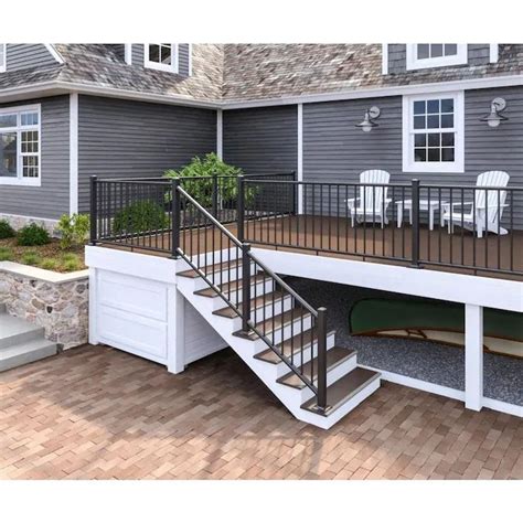 Round aluminum balusters provide modern styling for fresh designs. Deckorators Classic Aluminum Satin Black Aluminum Deck ...