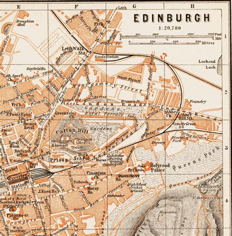 Old Map Of Edinburgh Scotland 1890 Old Maps And Vintage Prints