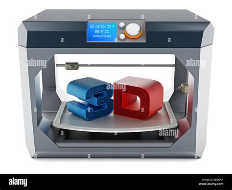 Printed 3d Text On 3d Printer Printing Surface 3d Illustration Stock