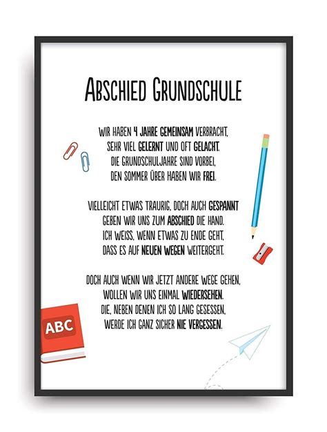 geschenk karte abschied grundschule kunstdruck schule lehrer schüler bi… abschiedsgeschenk