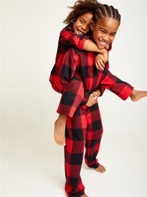 Old Navy Patterned Gender Neutral Flannel Pajama Set For Kids Old