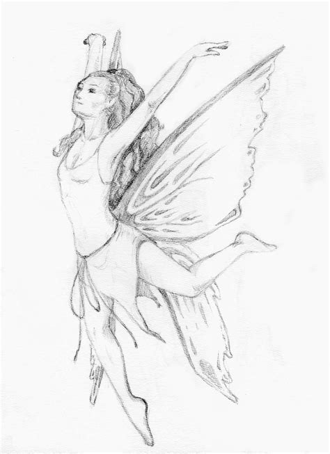 Easy Pencil Fairy Drawing Goimages Central