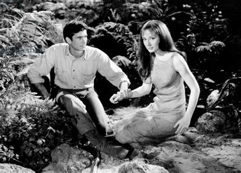 Anthony Perkins Audrey Hepburn On Set Of The Film Green Mansions