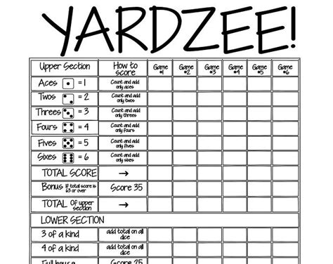 Check spelling or type a new query. Printable YARDZEE Score Card file instant download Diy DIY | Etsy in 2021 | Yardzee score card ...