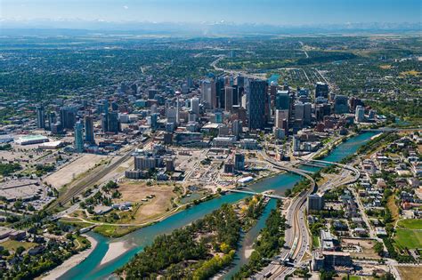 Aerial Photo Calgary Alberta Skyline