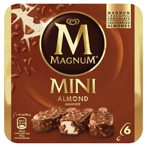 Magnum Mini Almond Ice Cream 6 X 55ml Ice Cream Cones Sticks And Bars
