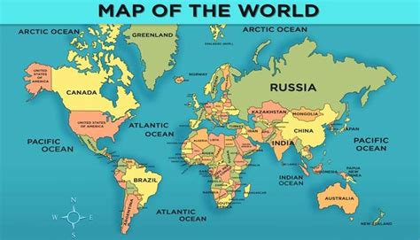 Map Of The World Countries Useful For Obtaining Important Details Of