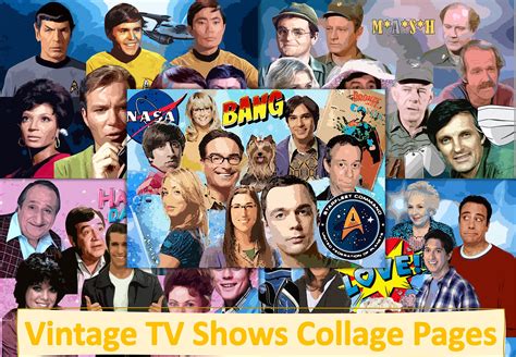 Printable Vintage Tv Shows Collage Pages A4 Letter Size Etsy