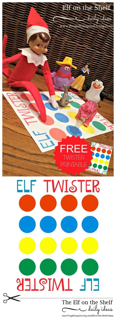 Elf On The Shelf Ideas Elf Twister Printable Christmas Elf Elf On
