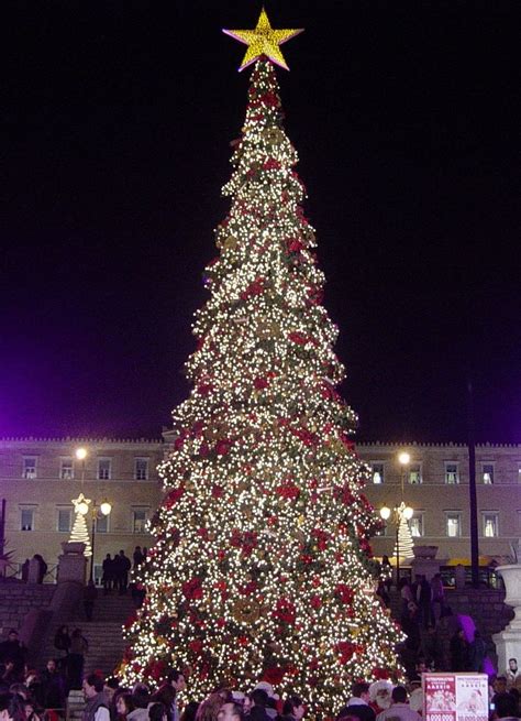Syntagma Square Athens Greece Beautiful Christmas Trees Christmas