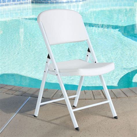 Well, it features a robust powder coated steel frame and a premium 600d polyester fabric. Lifetime White Folding Chair (Set of 4)-80359 - The Home Depot