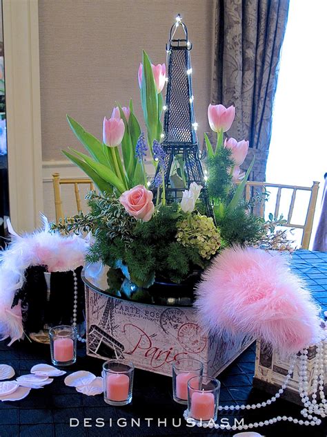 Surround the replica with vases of red, white and blue flowers. A Paris Themed Party: April in Paris Centerpieces for a ...