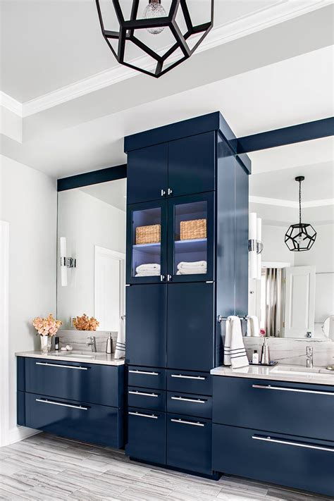 Navy blue front door shows calmness, tranquility, and peace. 12 Popular Bathroom Paint Colors Our Editors Swear By ...
