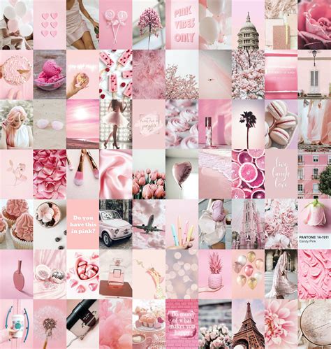 Trendy Light Pink Aesthetic Wall Collage Kit Digital Etsy In My Xxx Hot Girl