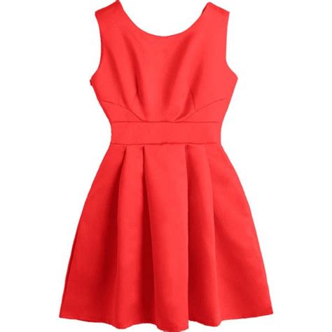 Open Back Bowknot Mini Flare Dress 49 Bam Liked On Polyvore Featuring