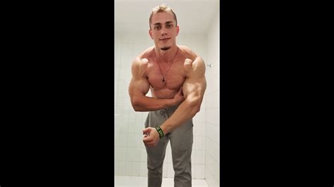 Natural Bodybuilder Flexing Biceps Youtube