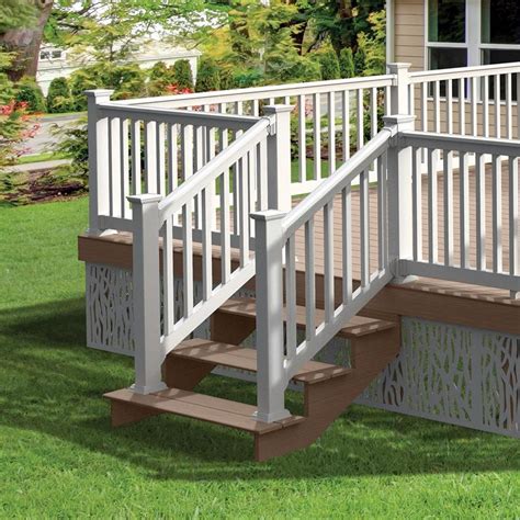 Freedom Assembled 6 Ft X 3 Ft Lincoln Stair White Pvc Deck Railing