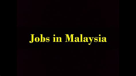According to international air transport association (iata), the air transport industry supported 450,000 jobs in malaysia in 2018. Jobs in Malaysia - YouTube