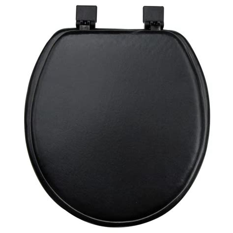 Ginsey Round Closed Front Soft Toilet Seat In Black Cushion Vinyl New