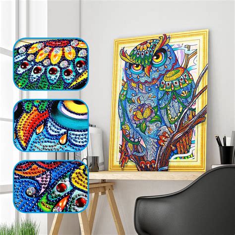 Abstract Owl 30x40cm In 2021 Diamond Painting Diy Painting Cross