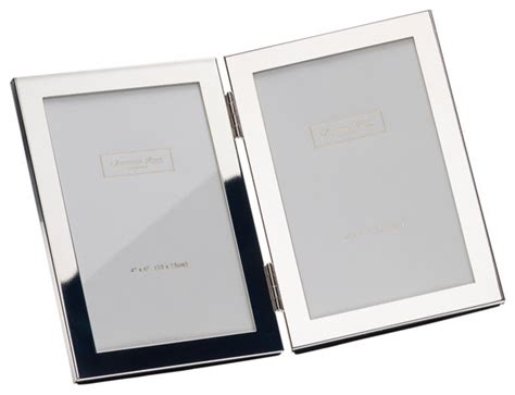 Double Portrait Silver Plated Frame 4x6 Contemporary Picture Frames