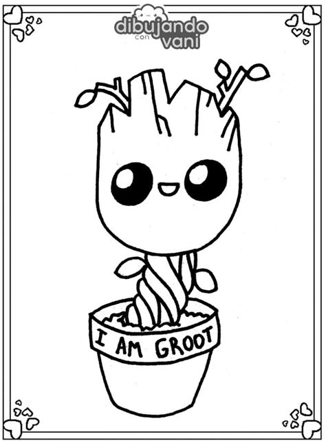 Dibujo de groot para imprimir y colorear Dibujando con Vani