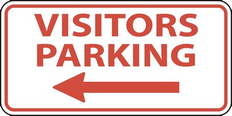 Visitors Parking Left Arrow Sign On White Background 7138502 Vector Art