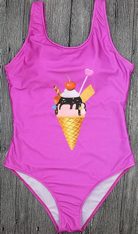 Ice Cream One Piece Backless Swimwear Backless Swimwear Beach Swimwear