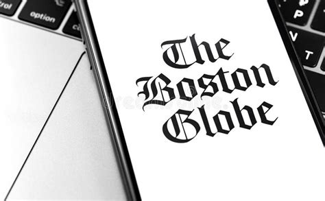 The Boston Globe Logo On The Screen Smartphone Editorial Stock Photo