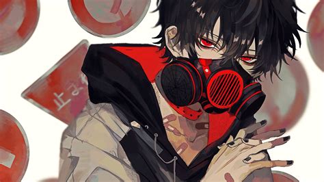 Anime Boy Gas Mask 4k 164 Wallpaper