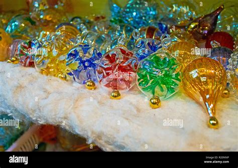 The Beautiful Christmas Ornaments Of Colored Egyptian Glass In Shop Of Souk Khan El Khalili