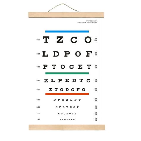 Buy Snellen Eye Chart Eye Charts For Eye Exams 10 Feet With Wood Frame