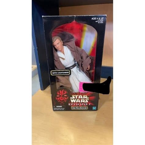 1999 Star Wars Episode 1 Obi Wan Kenobi Figurine With Lightsaber