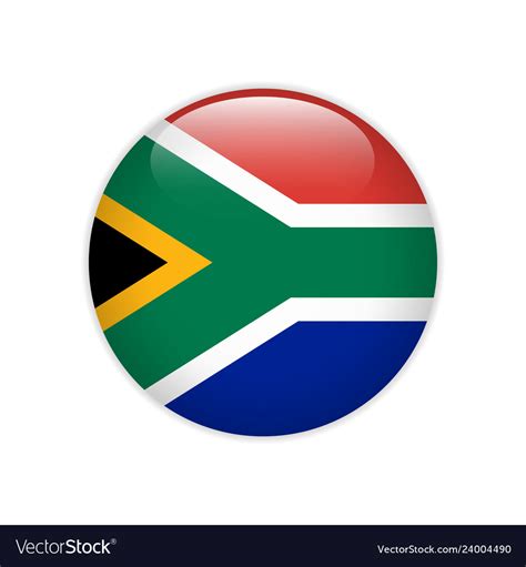 South Africa Flag On Button Royalty Free Vector Image