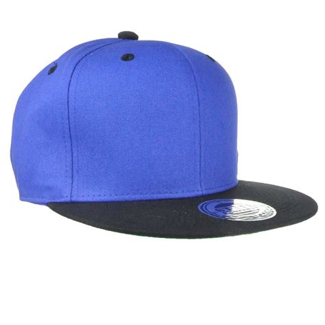 Uk Seller Plain Snap Back Baseball Flat Cap Hip Hop Hat Rare Brim