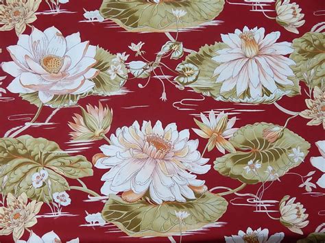 Select home decorating fabric from the finest brands in the industry including waverly, p/k lifestyles, sunbrella, p/kaufmann, covington, richloom, premier prints, lacefield designs, magnolia home fashions and. Stroheim & Romann Water Lilies Red | Discount Designer Fabric | 1502 Fabrics