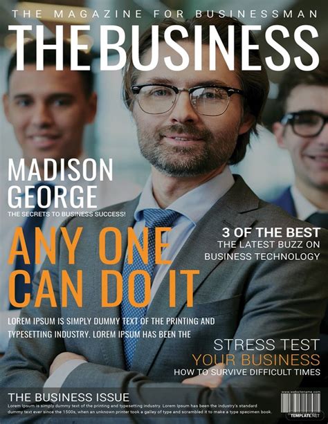 Free Business Magazine Cover Page Template In 2020