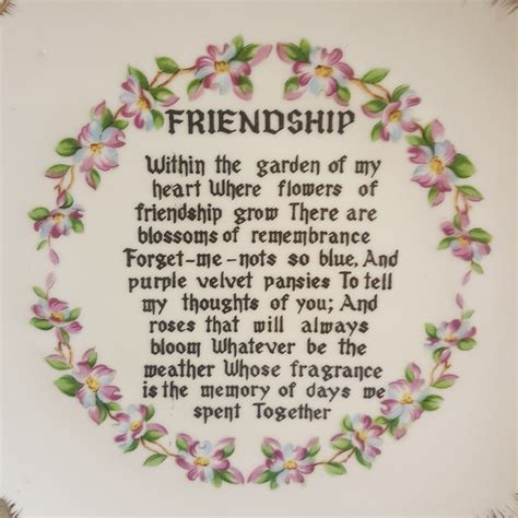 Vintage Friendship plate, Friendship poem on a plate, hanging Friendship poem, hanging ...