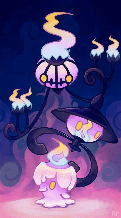 Litwick Lampent Chandelure Evolution Pokémon Pokemon Ghost