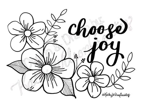 Choose Joy High Quality 85x11 Instant Download Coloring Etsy
