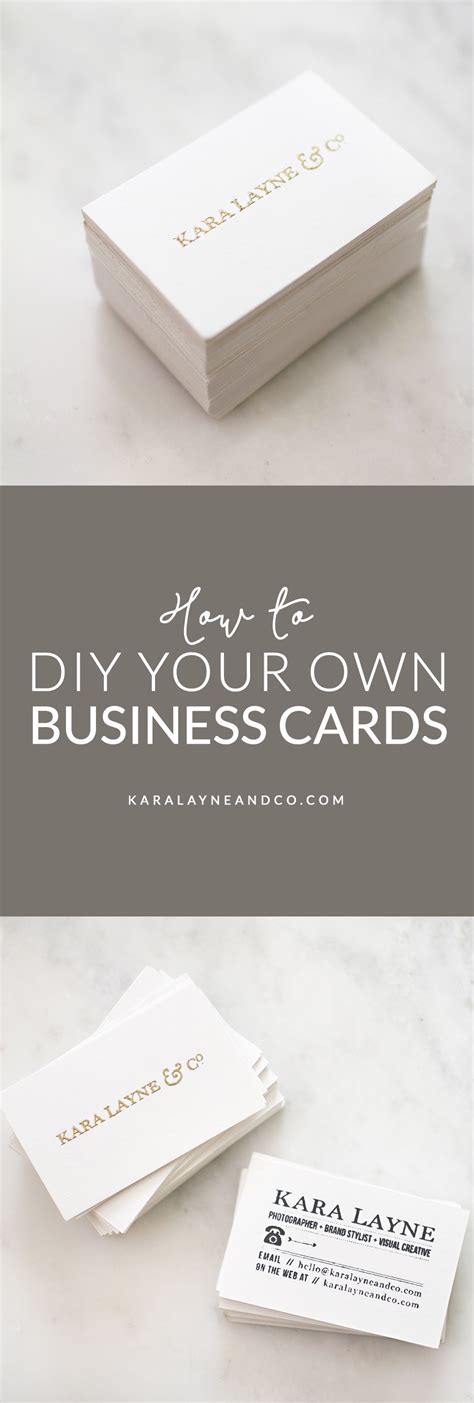 Business cards are a great way to help people remember your products and services. Business Meets DIY | Kara Layne & Co. | Diy business cards, Make business cards, Business card maker