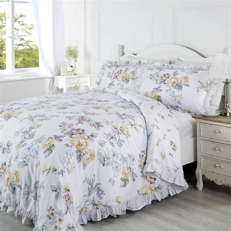 Feather and microfibre summer & winter options. Floral Quilt Duvet Cover & Pillowcase Bedding Bed Set ...