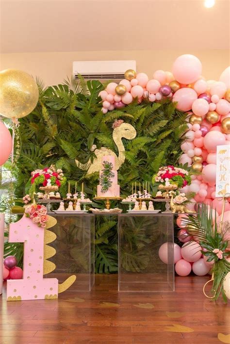 Girly Girl Pink Dinosaur Party | Pink dinosaur party, Girl dinosaur