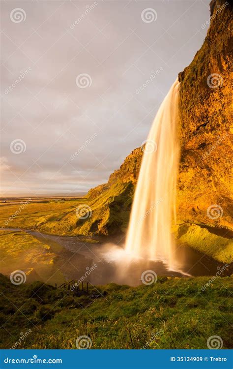 Seljalandsfoss Waterfalls Stock Image Image Of Landscape 35134909