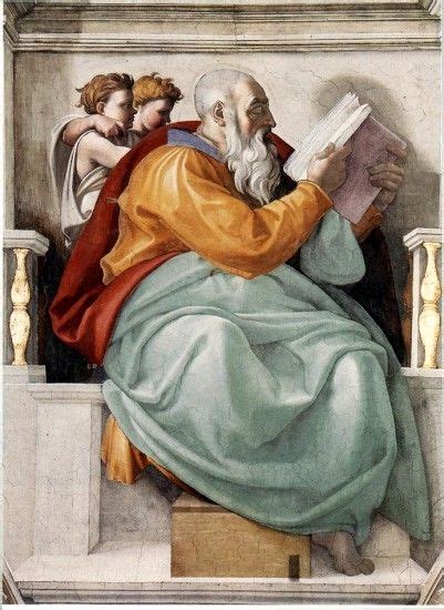 Michelangelo Buonarroti The Prophet Zechariah Michelangelo Sistine