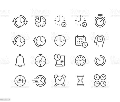 Time Icons Set Classic Line Series Stock Illustration Download Image