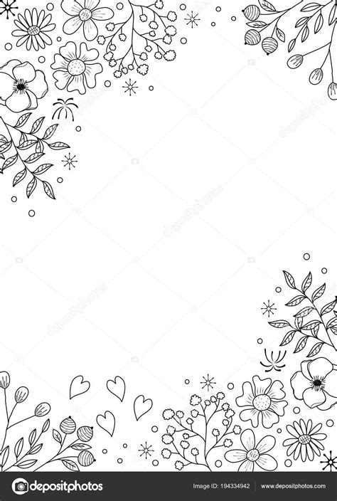 Livro Colorir Moldura Flor Para Adulto Doodle Style Vector Ilustração