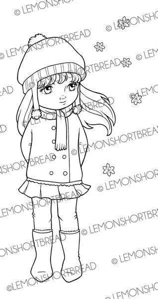 Digital Stamp Winter Snowflake Digi Snow Girl By Lemonshortbread Snow