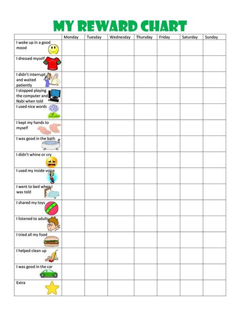 The Captivating 40 Printable Reward Charts For Kids Pdf Excel And Word