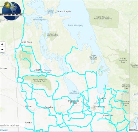 Manitoba Snowmobile Trail Map For Garmin Umbagog Designs Llc